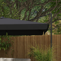 Outsunny 3m Cantilever Parasol, with Four-Position Canopy - Grey