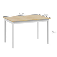 HOMCOM Four-Seater Farmhouse-Style Wooden Table