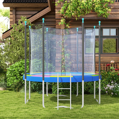 SPORTNOW 12FT Trampoline Spring Cover, Plastic Trampoline Pad Replacement with Elastic Cord, Waterproof, UV Resistant and Tear-Resistant, Multi-Colored