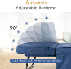 4 in 1 Convertible Sofa Bed with Adjustable Backrest-Blue