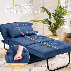 4 in 1 Convertible Sofa Bed with Adjustable Backrest-Blue