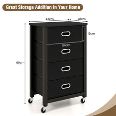 Mobile Filing Cabinet with 4 Drawers