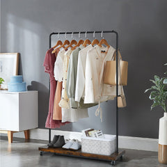 Clothes Rail Garment Rack with Wheels for Bedroom Hallway Shop