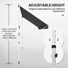 Outsunny 3x1.5m Adjustable Outdoor Aluminium Frame Awning Black