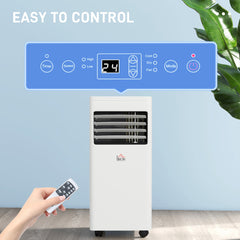 HOMCOM 7000 BTU Air Conditioning Unit, 3-in-1 Portable Air Conditioner, Dehumidifier, Cooling Fan with 2 Speeds, 24H Timer, Remote Control, Digital Display, Window Venting Kit, 15m√Ç¬≤