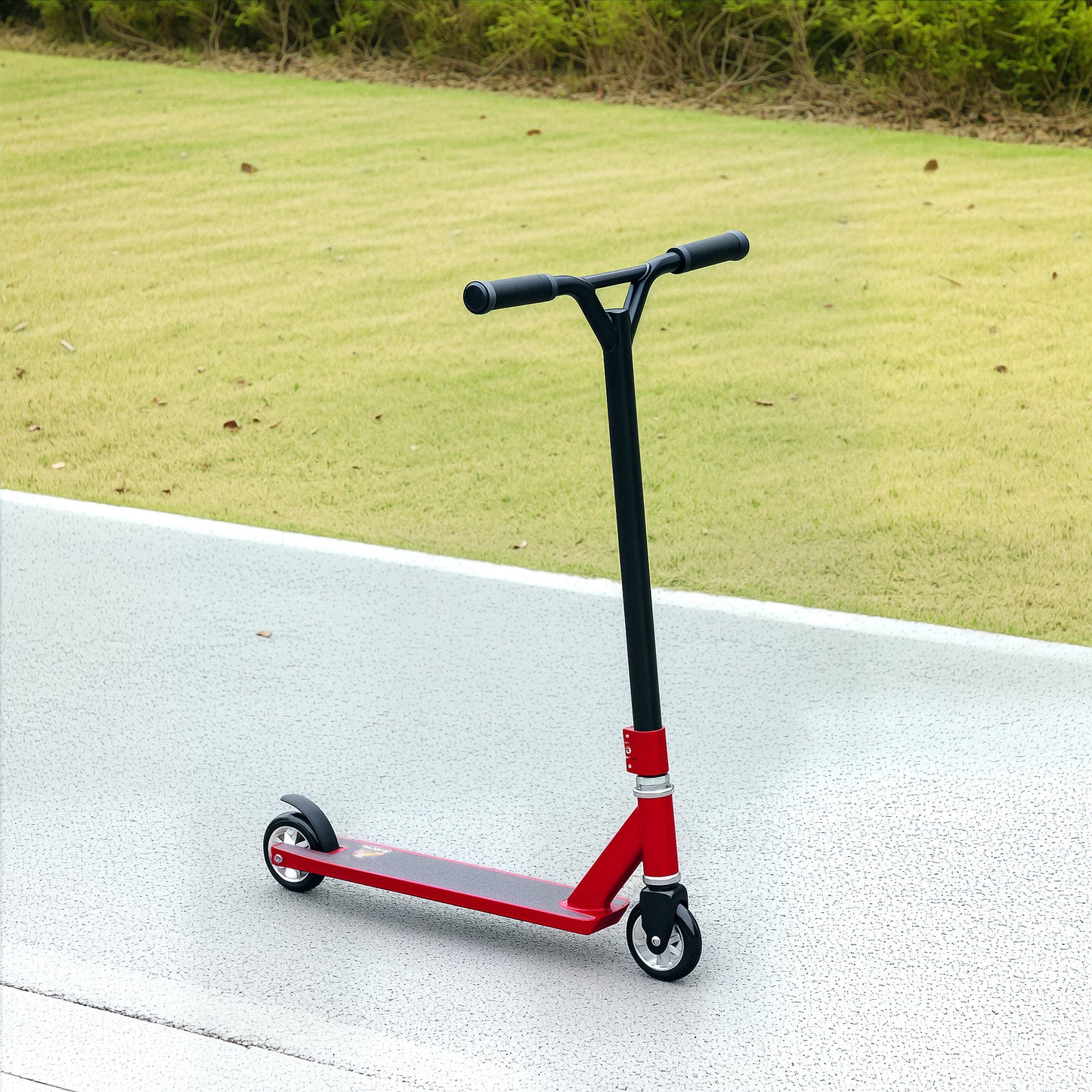 HOMCOM Stunt Scooter, 360√Ç¬∞ Entry Level Tricks Scooter w/ Lightweight Aluminium Deck and ABEC 7 Bearing, For Age 14+ Beginners, Red