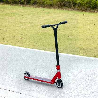 HOMCOM Stunt Scooter, 360√Ç¬∞ Entry Level Tricks Scooter w/ Lightweight Aluminium Deck and ABEC 7 Bearing, For Age 14+ Beginners, Red