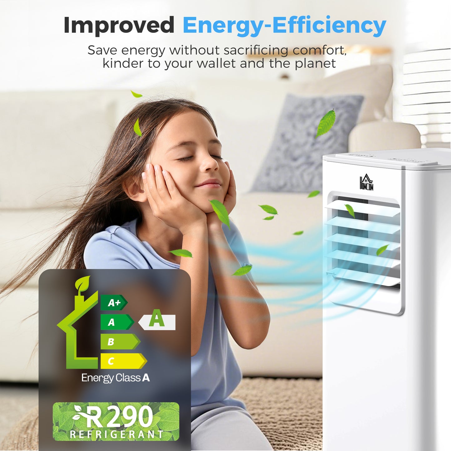 HOMCOM 5000 BTU Portable Air Conditioner, 4-in-1 Air Conditioning Unit, Dehumidifier, Cooling, Fan, Sleep Mode, with Remote Control, 2 Speeds, 24H Timer, Window Venting Kit, 12m√Ç¬≤