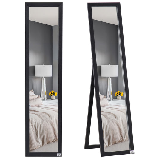 HOMCOM Full Length Mirror for Bedroom, Free Standing Dressing Mirror, Wall Mirror for Living Room, 37 x 154 cm, Black