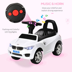 HOMCOM Ride on Car Baby Toddler Walker Foot to Floor Sliding Car Slider White