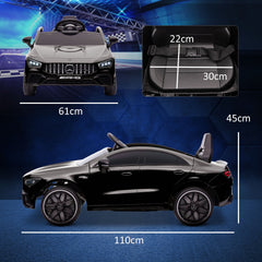 AIYAPLAY Mercedes-Benz AMG CLA 45 Licensed 12V Kids Electric Car Ride on Car w/ Remote, Suspension Lights Music Horn - Black