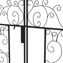 Outsunny Outdoor Garden Arch with Double Gates, Metal Garden Arbor for Climbing Plants, Roses, Vines, Wedding Arch for Outdoor, 125L x 38W x 227H cm, Black