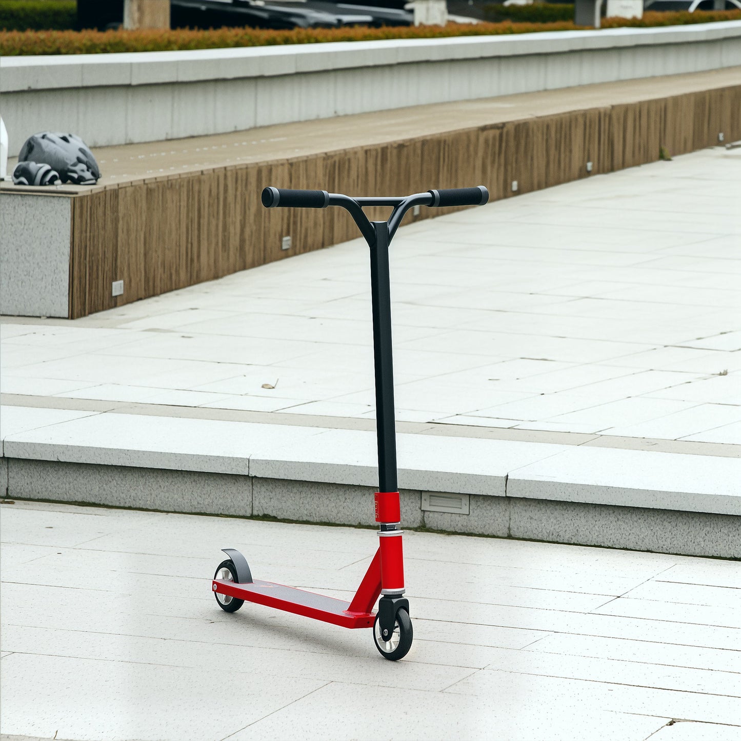 HOMCOM Stunt Scooter, 360√Ç¬∞ Entry Level Tricks Scooter w/ Lightweight Aluminium Deck and ABEC 7 Bearing, For Age 14+ Beginners, Red