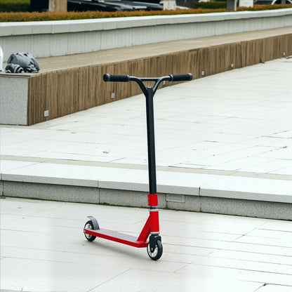 HOMCOM Stunt Scooter, 360√Ç¬∞ Entry Level Tricks Scooter w/ Lightweight Aluminium Deck and ABEC 7 Bearing, For Age 14+ Beginners, Red