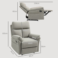 HOMCOM 140√Ç¬∞ Manual Reclining Armchair, with Footrest - Grey