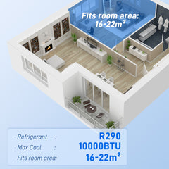 HOMCOM 10000 BTU Air Conditioning Unit, 3-in-1 Portable Air Conditioner, Dehumidifier, Cooling Fan with Remote Control, LED Display, 2 Speeds, 24H Timer, Window Venting Kit, 22m√Ç¬≤