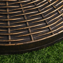 Outsunny 25 kg Plastic and Cement Rattan Pattern Parasol Base - Antique Bronze