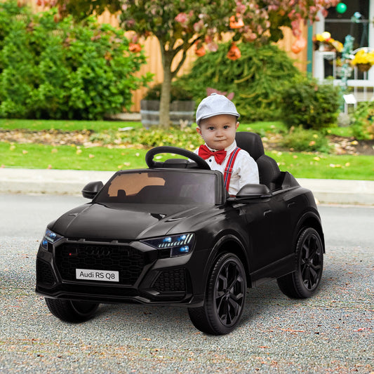 HOMCOM Audi RS Q8 Licensed Electric Car for Kids, 6V Kids' Electric Ride on with Remote Control, 7Ah Big Battery, Lights Bluetooth, Music USB MP3, for 3-5 Years Old, Black