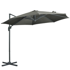 Outsunny 3 x 3(m) Cantilever Parasol with Cross Base, Garden Umbrella with 360√Ç¬∞ Rotation, Crank Handle and Tilt for Outdoor, Patio, Grey