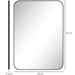 مرآة حمام منحنية من هومكوم 70 × 50 سم - أسود