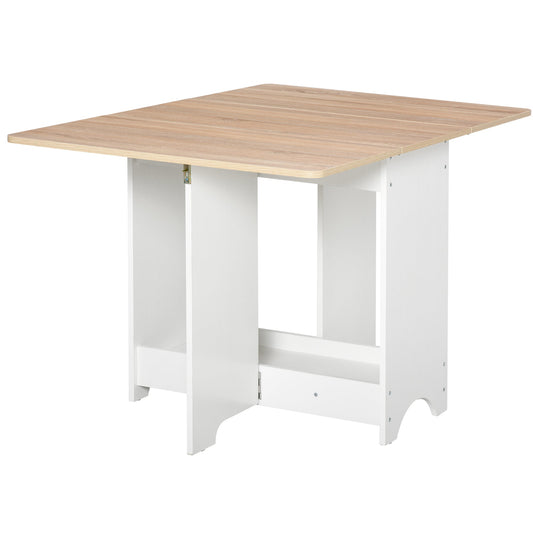 HOMCOM Foldable Dining Table Drop-Leaf Folding Desk Side Console with Storage Shelf for Kitchen,Dining Room