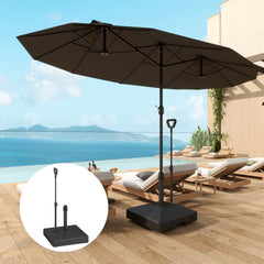 Outsunny Garden Parasol Base with Adjustable Wheels and Handle, Garden Sun Umbrella Base Parasol Stand, Filled Up to 55kg with Stand, 45kg with Water for 35, 38, 48 mm Poles, Black