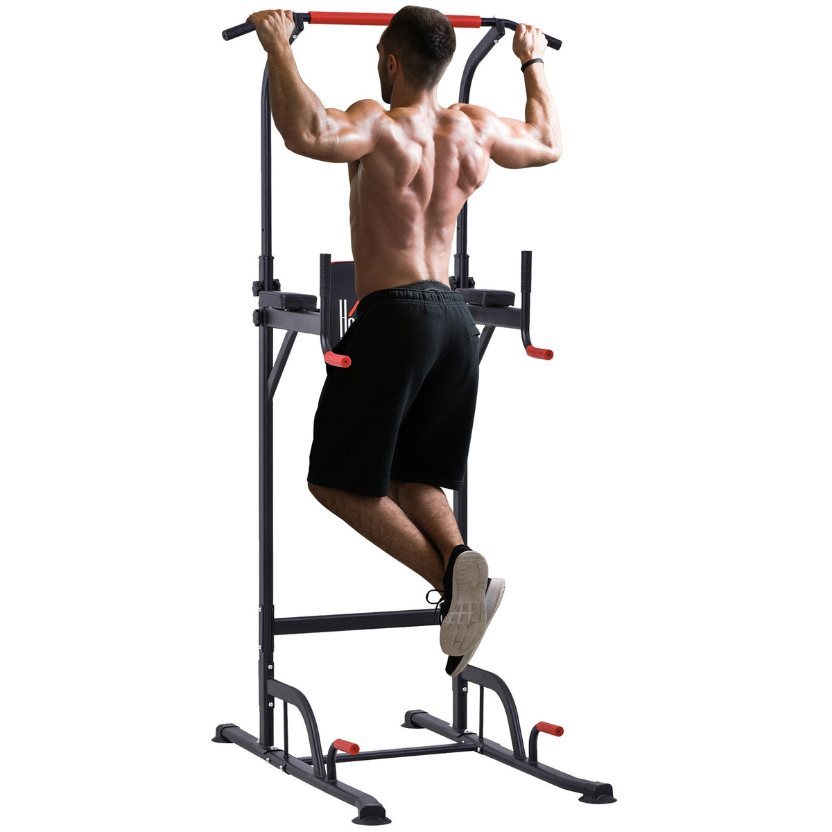 HOMCOM Power Tower Station with Dip Stand, Pull Up Bar Home Office Gym Training Workout Equipment