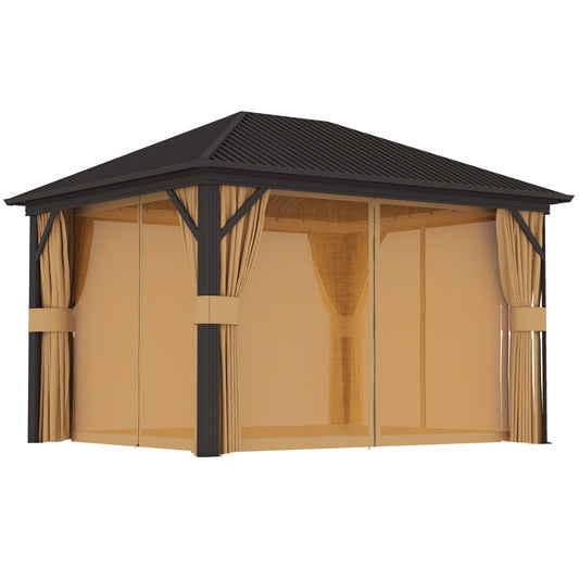 Outsunny 3.6 x 3(m) Aluminium Frame Hardtop Gazebo, with Accessories