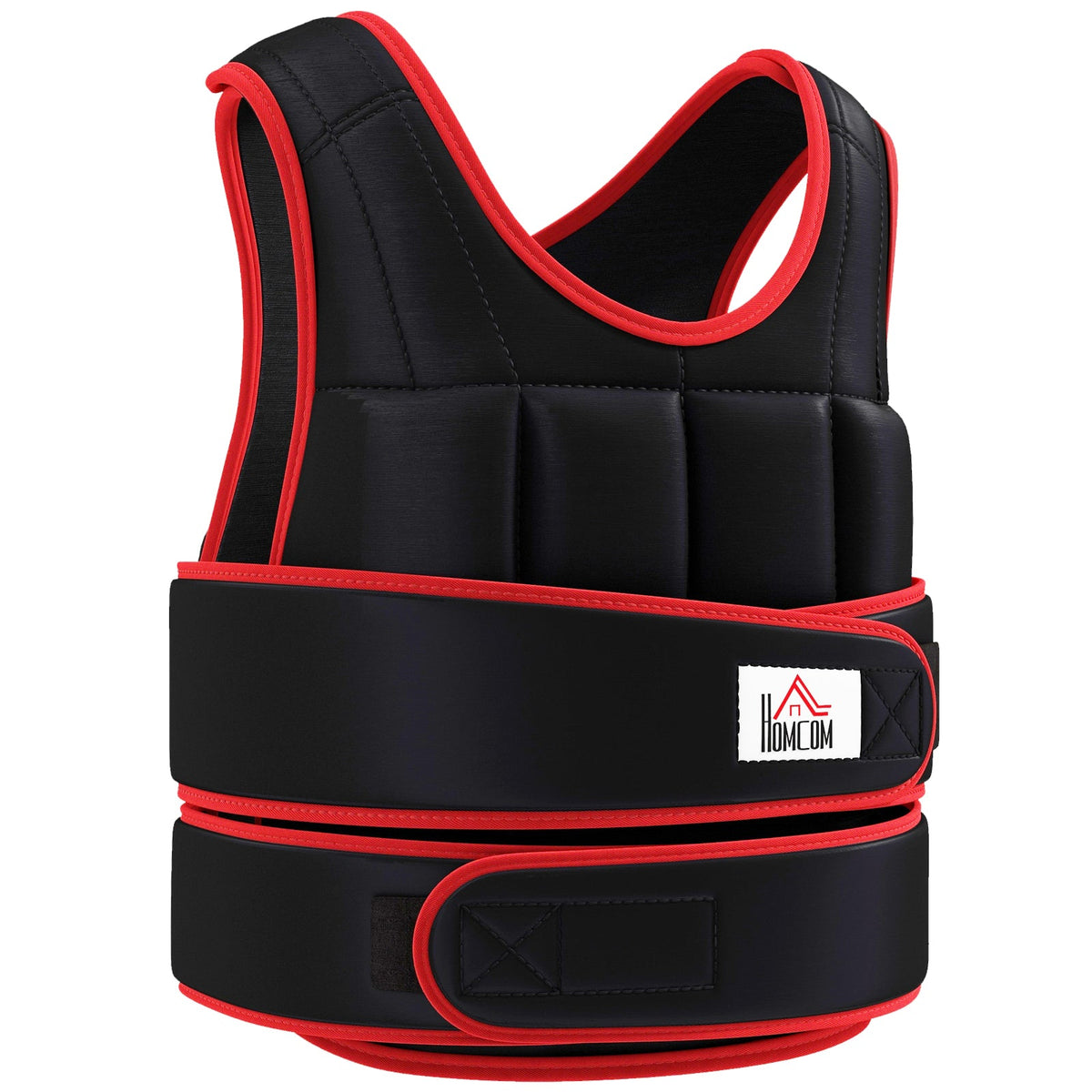 HOMCOM 20kg Weighted Vest, Adjustable Running Weight Vest with 38 Weight Bags for Men or Women Cardio Exercise, Black and Red