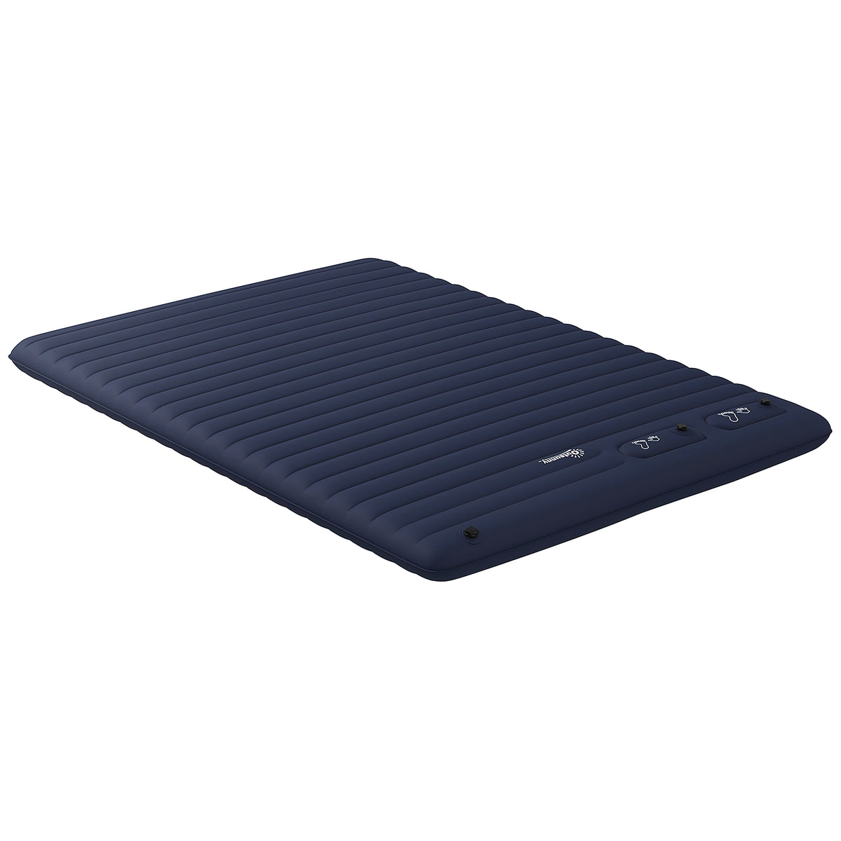 Outsunny Double Inflatable Mattress, with Built-In Pump - Blue