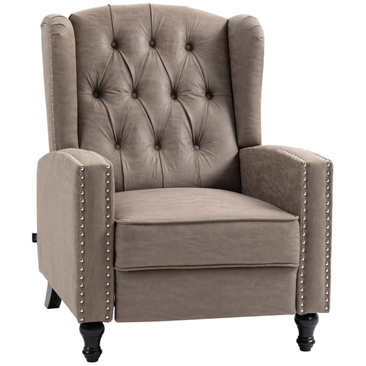 HOMCOM Chesterfield-Style Reclining Armchair - Brown