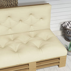 Outsunny Seat and Back Padded Pallet Cushion Set - Beige