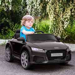 HOMCOM Kids Licensed Audi TT Ride-On Car 12V Battery w/ Remote Suspension Headlights and MP3 Player 2.5-5km/h Black