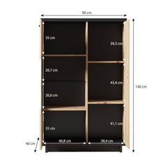 Ines 12 Display Cabinet 90cm