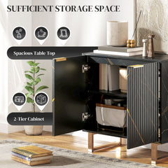 HOMCOM Elegant Storage Sideboard - Black/Gold-Tone