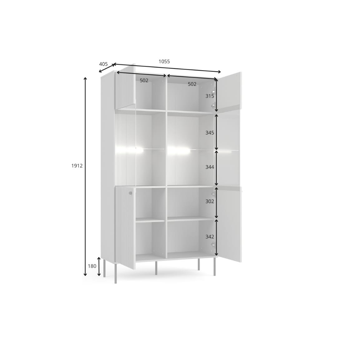 Iris Tall Display Cabinet 105cm
