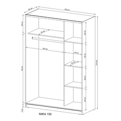 Mika 04 Sliding Door Wardrobe 150cm