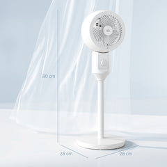 HOMCOM 9'' Air Circulator Fan 3 Speed, 70√Ç¬∞ Oscillation 90√Ç¬∞ Vertical Tilt, Carry Handle, Pedestal Fan, Pedestal Fan for Living Room, Bedroom, Office, White