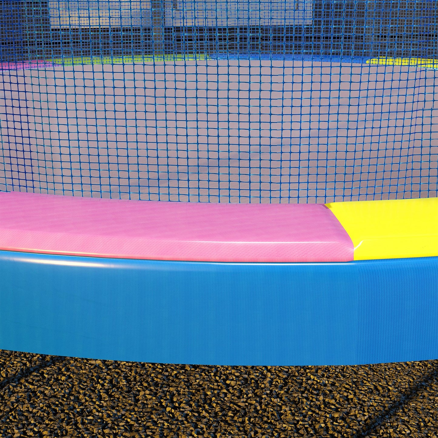 SPORTNOW 12FT Trampoline Spring Cover, Plastic Trampoline Pad Replacement with Elastic Cord, Waterproof, UV Resistant and Tear-Resistant, Multi-Colored
