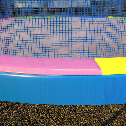 SPORTNOW 12FT Trampoline Spring Cover, Plastic Trampoline Pad Replacement with Elastic Cord, Waterproof, UV Resistant and Tear-Resistant, Multi-Colored