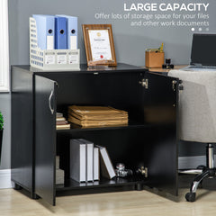 Vinsetto Two-Tier Locking Office Storage Cabinet - Black