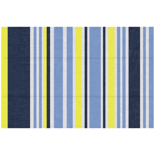 Outsunny Reversible Outdoor Rug, Waterproof Plastic Straw Mat for Backyard, Deck, RV, Picnic, Beach, Camping, 121 x 182 cm, Dark Blue and Yellow