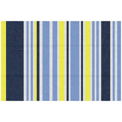 Outsunny Reversible Outdoor Rug, Waterproof Plastic Straw Mat for Backyard, Deck, RV, Picnic, Beach, Camping, 121 x 182 cm, Dark Blue and Yellow