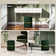 HOMCOM Velvet-Feel Storage Ottoman - Green