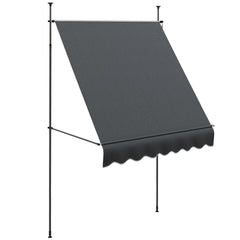 Outsunny 2 x 1.2m Manual Retractable Awning - Grey