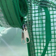 Outsunny Walk-in Polytunnel Garden Greenhouse, Outdoor Mesh Door Greenhouse with PE Cover and 6 Windows, 4.5 x 3 x 2m, Green