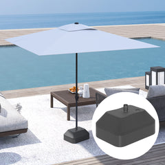 Outsunny Fillable Garden Parasol Base, Heavy Duty Parasol Base Stand Outdoor Umbrella Stand, Filled Up to 24kg with Stand or 20kg with Water, Sun Umbrella Base for Deck Poolside, Black