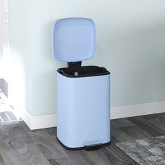 HOMCOM 20L Modern Boxy Metal Home Kitchen Bin - Light Blue