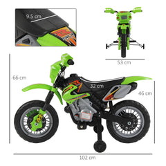 HOMCOM 6V Kids Child Electric Motorbike Ride on Motorcycle Scooter Children Toy Gift for 3-6 Years (Green)