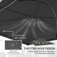 Outsunny 3x3(m) Replacement Gazebo Canopy, Double Tier Roof Top for Garden, Patio, Outdoor, Black (TOP ONLY)